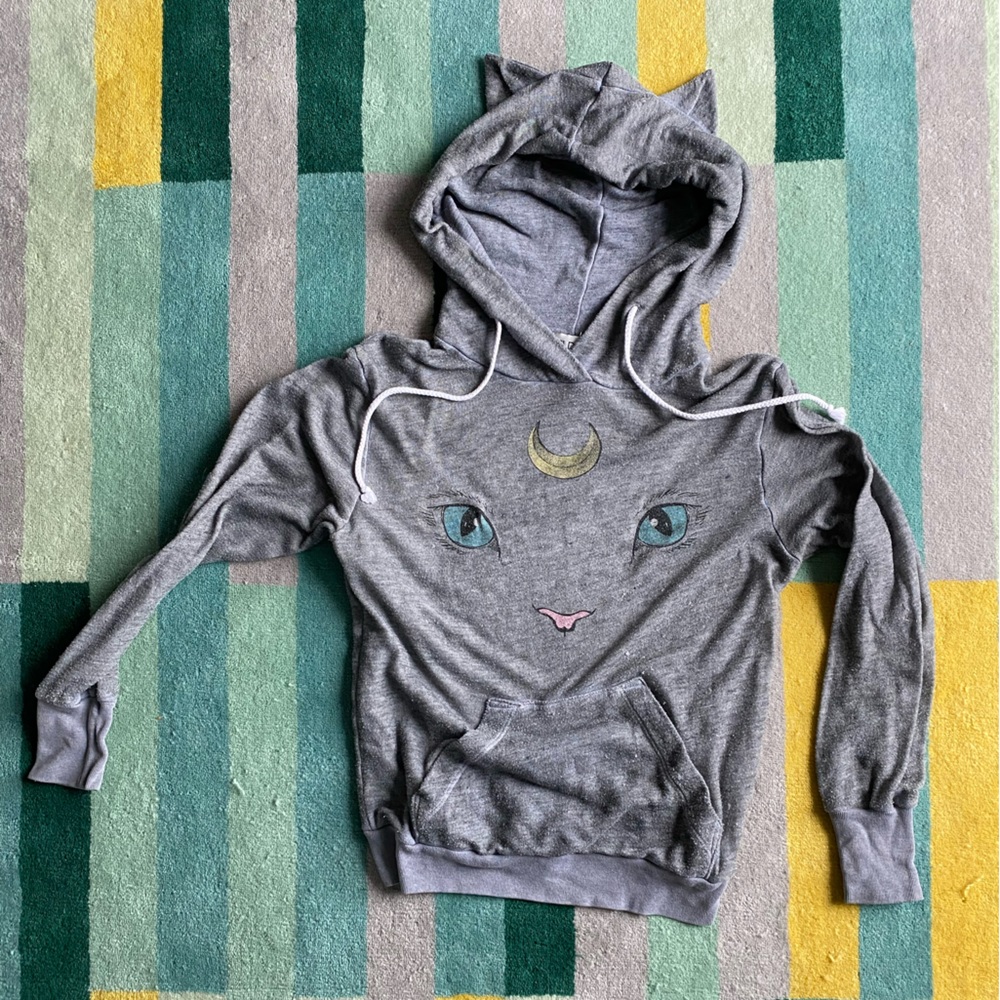 HTF Wildfox Couture Cat & Moon Cuddles hoodie, size small